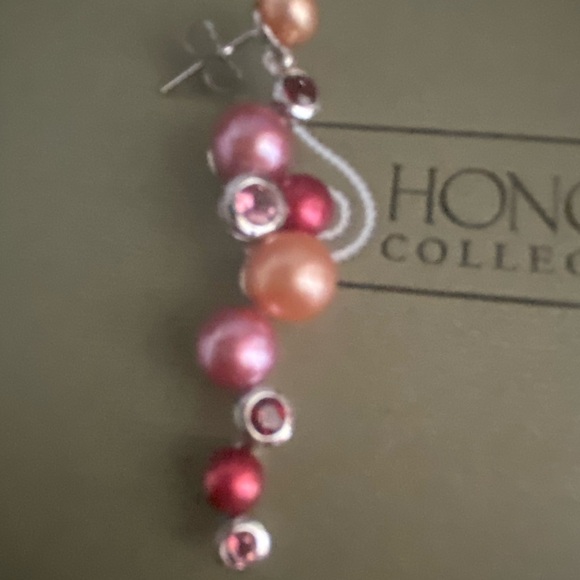 Honora Pink and Red Pearl Earrings - Picture 2 of 4